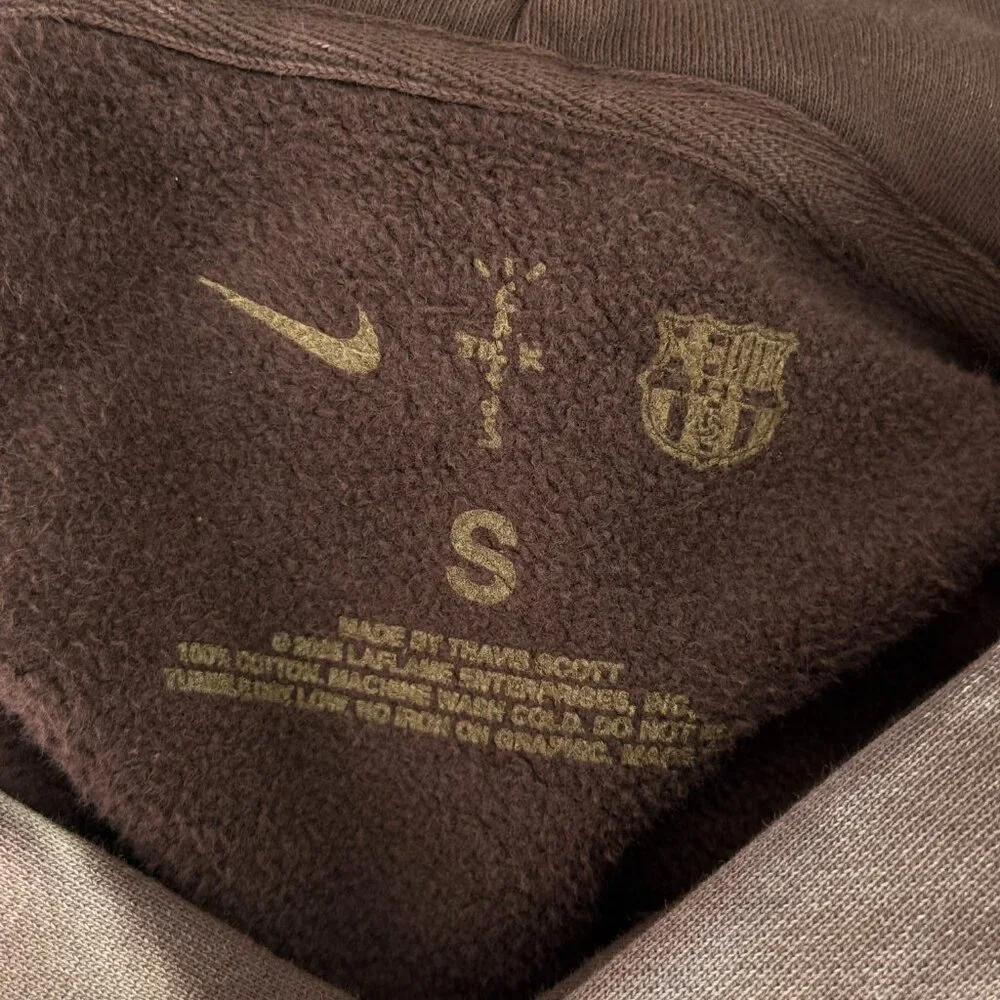 Nike FC Barcelona Cactus Jack Hoodie Small Travis Scott Tie Dye Crest Soccer